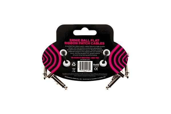 Ernie Ball - 6220 Flat Ribbon Patch Cable 7,62 cm Pacco da 3