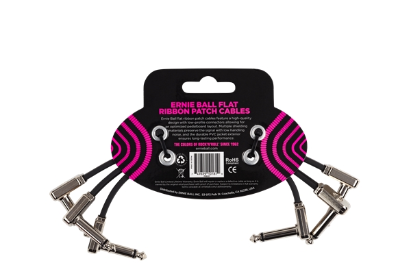 Ernie Ball - 6221 Flat Ribbon Patch Cable 15,24 cm Pacco da 3