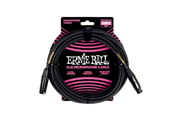 Ernie Ball 6388 Cavo Microfonico PVC nero 6 m