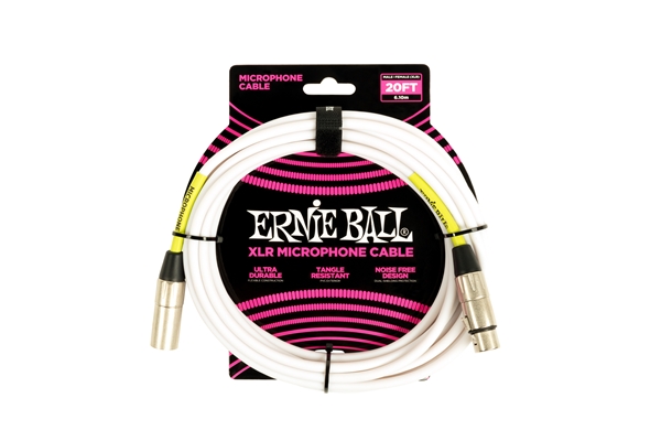 Ernie Ball 6389 Cavo Microfonico PVC bianco 6 m