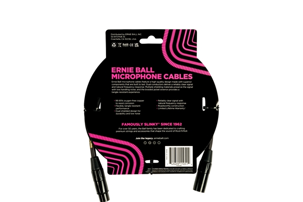 Ernie Ball - 6390 Cavo Microfonico Braided nero 1,5 m