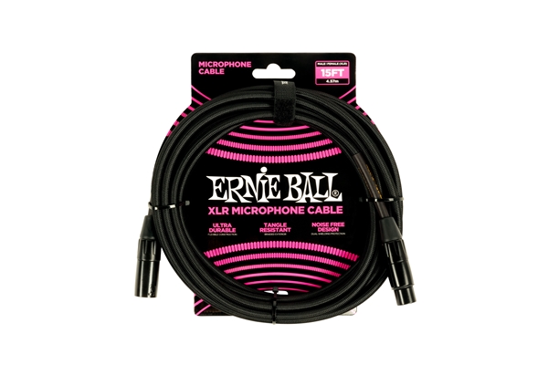 Ernie Ball - 6391 Cavo Microfonico Braided nero 4,5 m