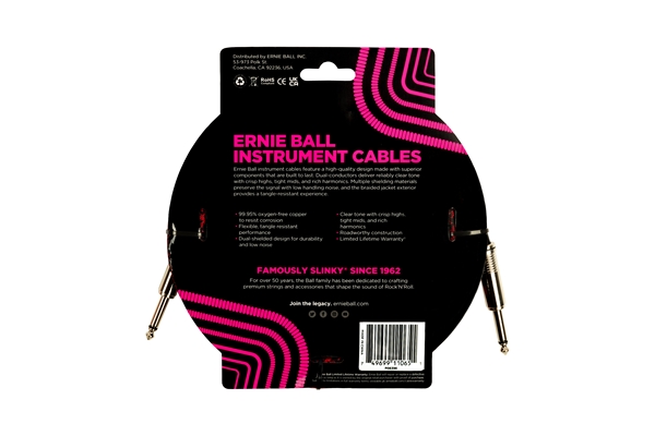 Ernie Ball - 6396 Braided Straight Straight 5.5m