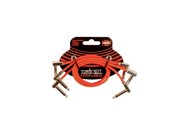 Ernie Ball - 6403 Flat Ribbon Patch Cable Red 30,48cm 3-Pk