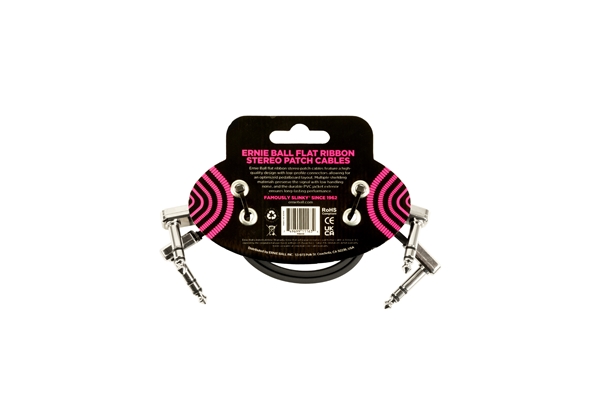 Ernie Ball - 6405 Flat Ribbon Stereo Patch Cable 30,48cm 2-Pk