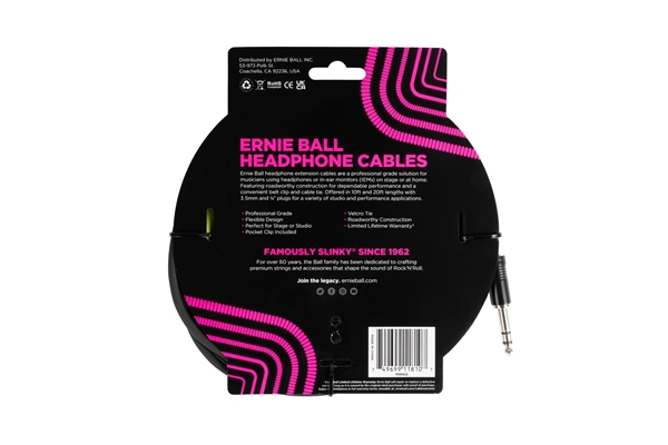 Ernie Ball - 6422 Prolunga cuffie trs jack grande 3m