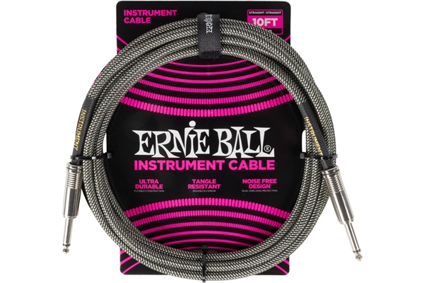 Ernie Ball - 6429 Braided Cables Silver Fox 3m