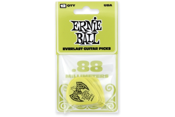 Ernie Ball Plettri Everlast Green 0.88mm Busta da 12