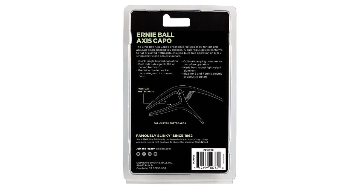 再販ご予約限定送料無料] アーニーボール ERNIE BALL 9605 Axis Capo Rose Gold Satin ギター用カポタスト 