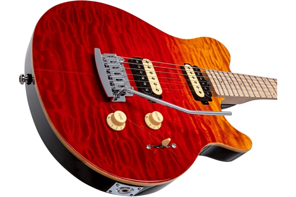 Sterling by Music Man - Axis AX3 Quilted Maple Spectrum Red
