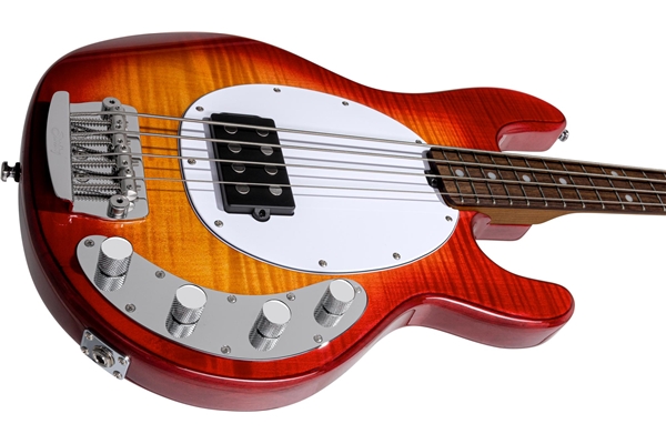 Sterling by Music Man - StingRay RAY34 Flame Her. Cherry Burs