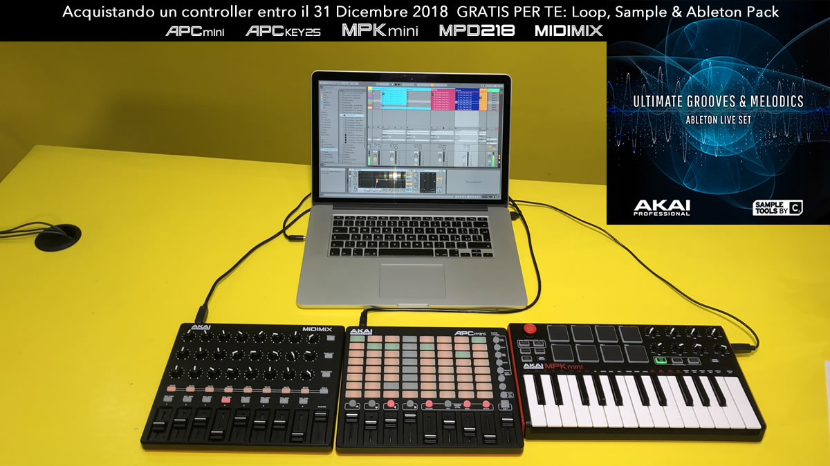 Fino al 31 Dicembre 2018, acquistando un controller MPK Mini MK II, MPK Mini MKII LE White, MPD 218, APC Mini, APC Key o MIDIMix riceverai una libreria di suoni e samples prodotta dalla Sample Tools by CR2, un team di sound designer di nota fama, leader n