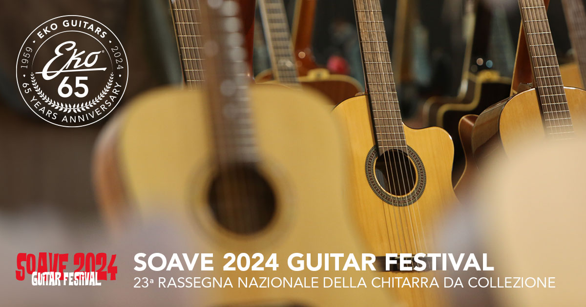 Vieni a trovarci allo stand presso il Soave 2024 Guitar Festival, potrai vedere e provare le migliori chitarre del catalogo Eko Guitars!