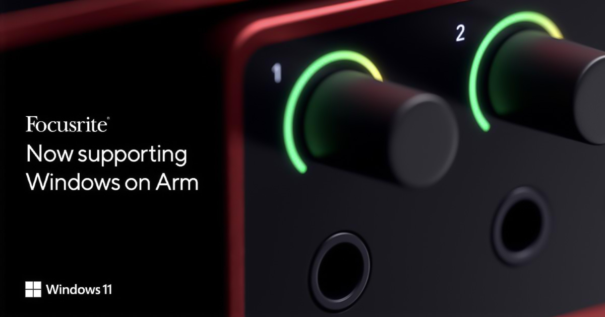 Driver Windows su piattaforma Arm per le interfacce audio USB di Focusrite