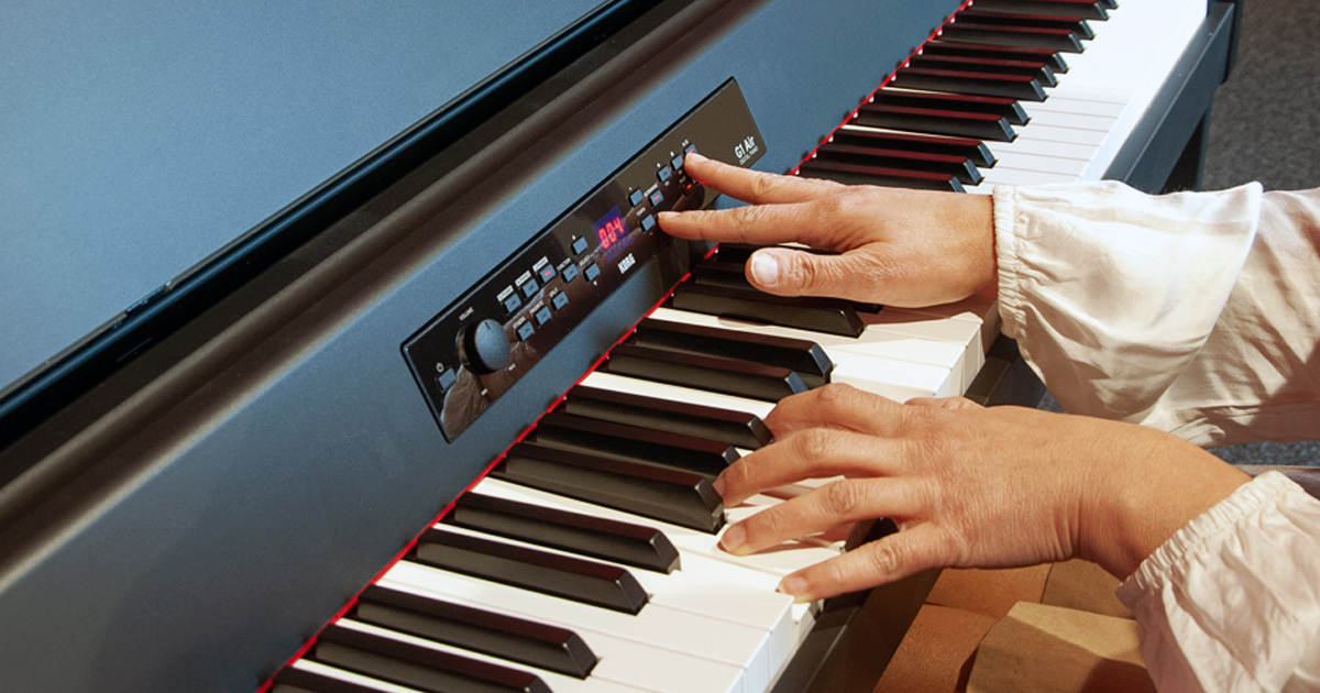 G1B-AIR il pianoforte digitale Top della serie CONCERT di KORG offre un'esperienza come quella dei migliori strumenti da concerto G1B-AIR il pianoforte digitale Top della serie CONCERT di KORG offre un'esperienza come quella dei migliori strumenti da concerto