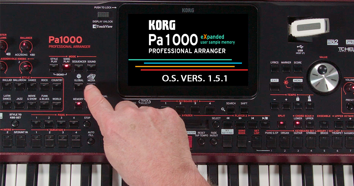 KORG Presenta un nuovo Sistema Operativo vers. 1.5.1 per Pa1000