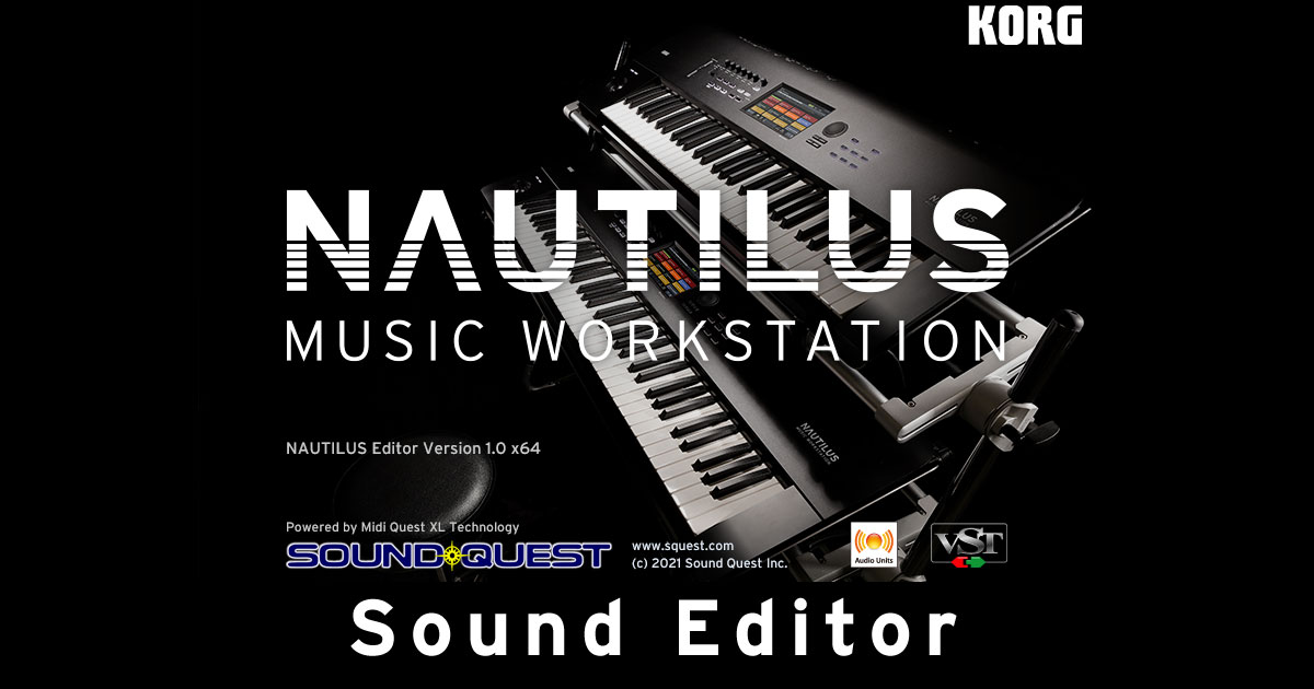 Splash screen del Sound editor KORG per Nautilus