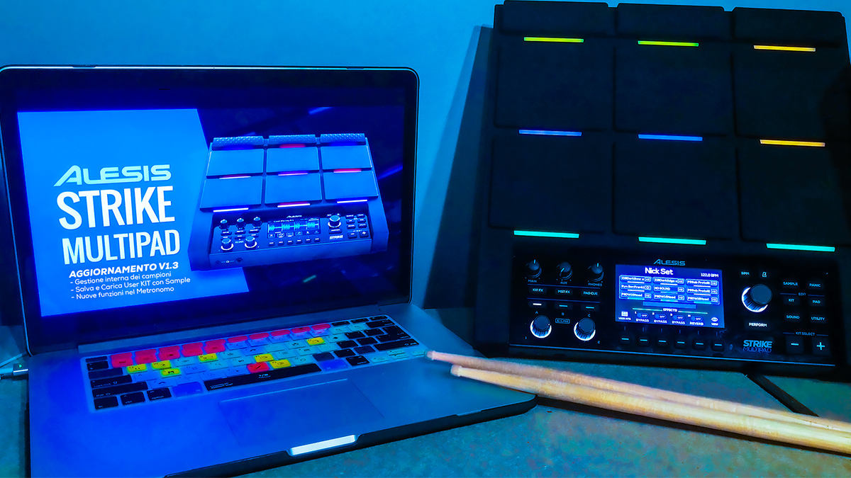 L'aggiornamento 1.3 introduce il Sample Manager per import ed export User Kit e Samples, nuove funzioni Metronomo nell'Alesis Strike Multipad 