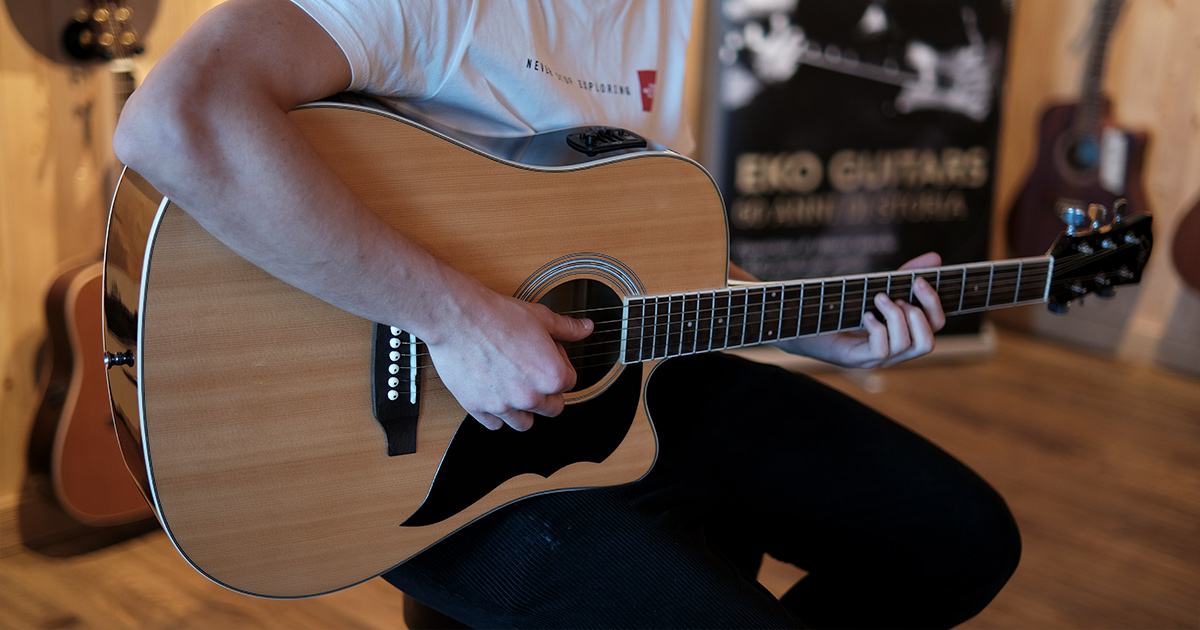 Le chitarre Ranger con forma dreadnought cutaway elettrificate di casa Eko Guitars Le chitarre Ranger con forma dreadnought cutaway elettrificate di casa Eko Guitars