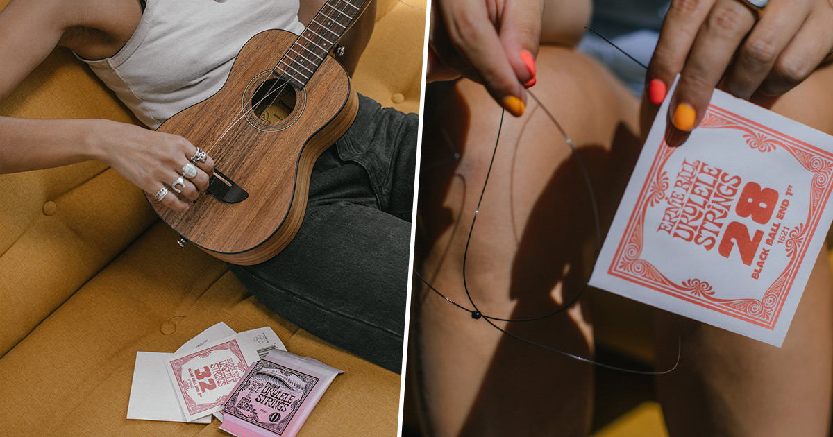 I nuovi set di corde ball end di casa Ernie Ball per ukulele concerto e tenore in due colorazioni con ultima corda in G basso I nuovi set di corde ball end di casa Ernie Ball per ukulele concerto e tenore in due colorazioni con ultima corda in G basso