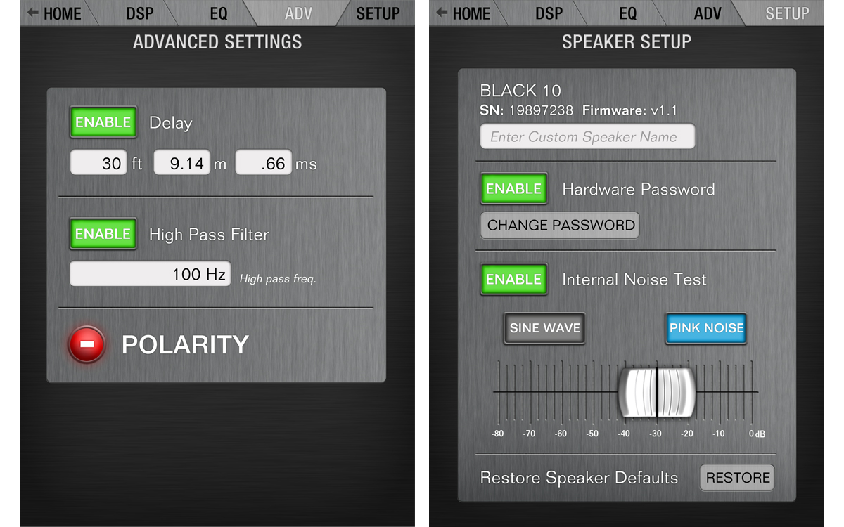 Alto Professional LIVE DRIVE iOS APP per controllo diffusori amplificati Black Series