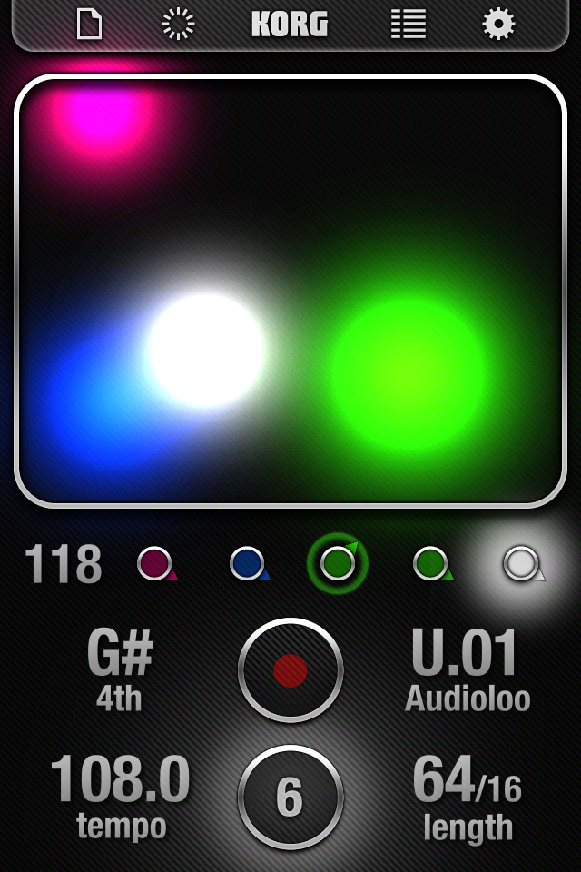 Audio loop caricato su una parte del sequencer iKaossilator