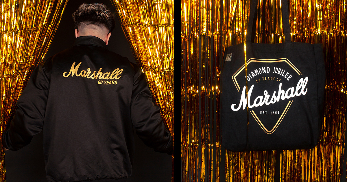 Marshall festeggia il 60° anniversario proponendo una serie di maglie, felpe e accessori dedicati al Diamond Jubilee. Marshall festeggia il 60° anniversario proponendo una serie di maglie, felpe e accessori dedicati al Diamond Jubilee.