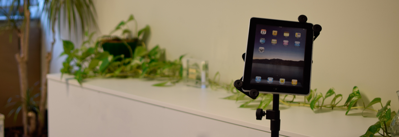 Tripod with tablet holder by Quik Lok