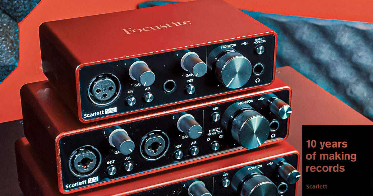 La serie di interfacce audio USB Scarlett by Focusrite festeggia il decimo anniversario