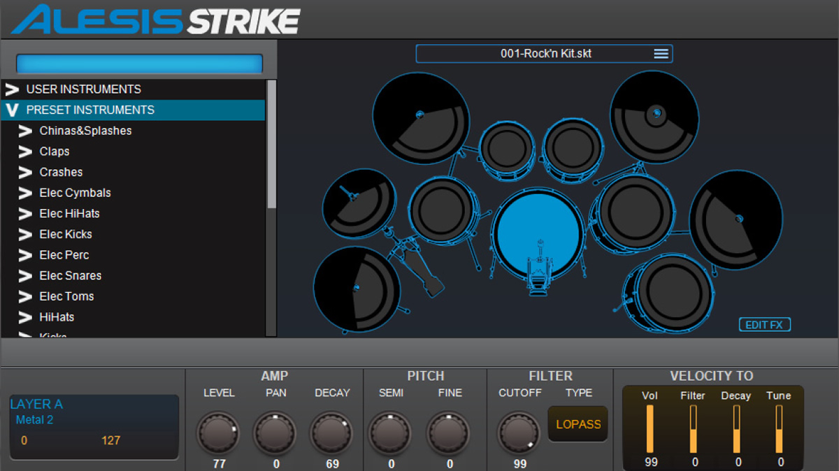 Alesis Strike Kit Module Editor per Windows e MacOS