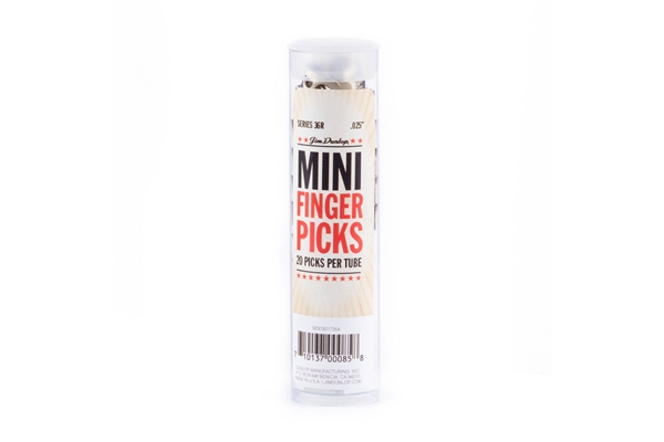 Dunlop 36R N/S MINI FINGER .025 - TUBO 20 PLETTRI