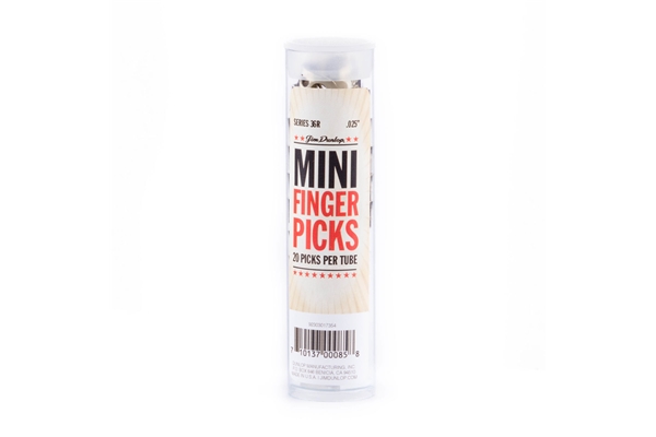 Dunlop 36R N/S MINI FINGER .025 - TUBO 20 PLETTRI