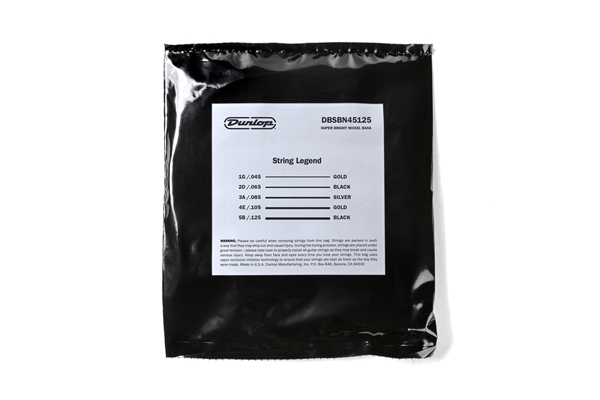 Dunlop DBSBN45125 Super Bright Nickel Wound, Medium Set/5