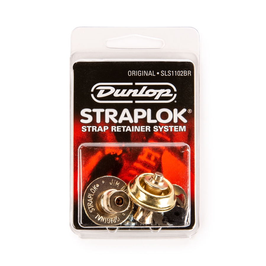 Dunlop SLS1102BR Straplok Original Strap Retainer System, Brass
