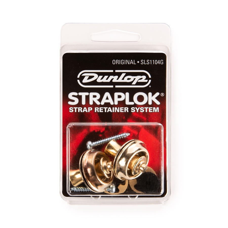Dunlop SLS1104G Straplok Original Strap Retainer System, Gold