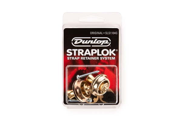 Dunlop SLS1104G Straplok Original Strap Retainer System, Gold