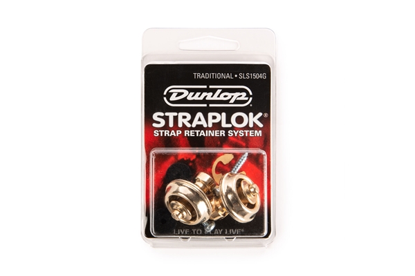 Dunlop SLS1504G Straplok Traditional Strap Retainer System, Gold