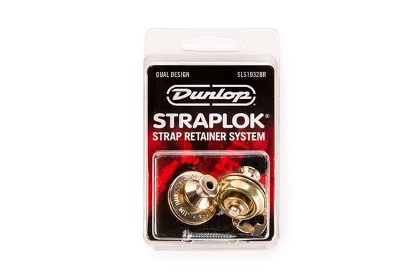Dunlop SLS1032BR Straplok Dual Design Strap Retainer System, Brass