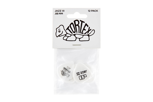Dunlop 478P.088 TORTEX WHITE JAZZ III, .88MM