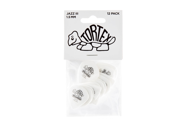 Dunlop 478P1.50 TORTEX WHITE JAZZ III, 1.5MM