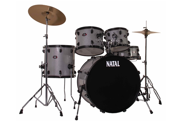NATAL DNA F22 5 PEZZI WHITE SPARKLE - BLACK HARDWARE