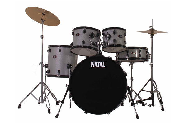 NATAL DNA F22 5 PEZZI WHITE SPARKLE - BLACK HARDWARE