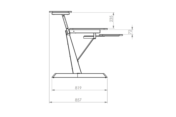 Quik Lok Z/460 BK Workstation a 3 Ripiani Finitura Black
