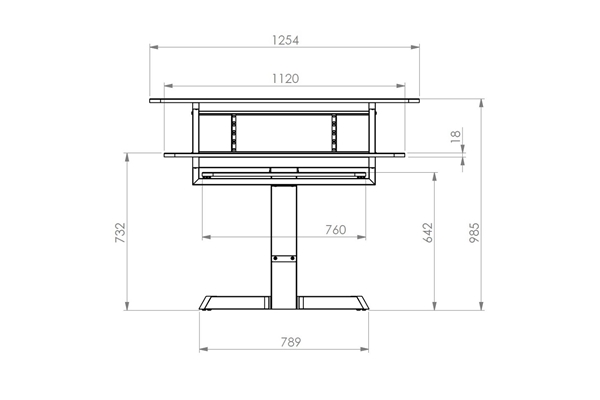 Quik Lok Z/460 BK Workstation a 3 Ripiani Finitura Black