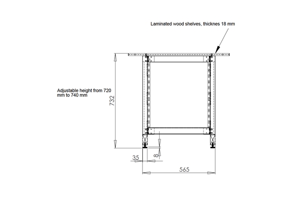 Quik Lok Z/612 BK Mobile Rack 12u Ripiano Nero