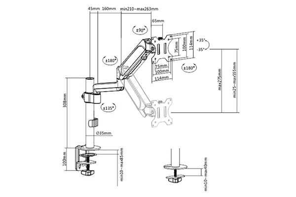 QUIK LOK VSC/001 SUPPORTO PER VIDEO MONITOR