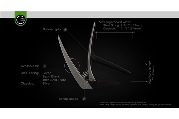 G7TH NASHVILLE 6 STRING SILVER CAPO