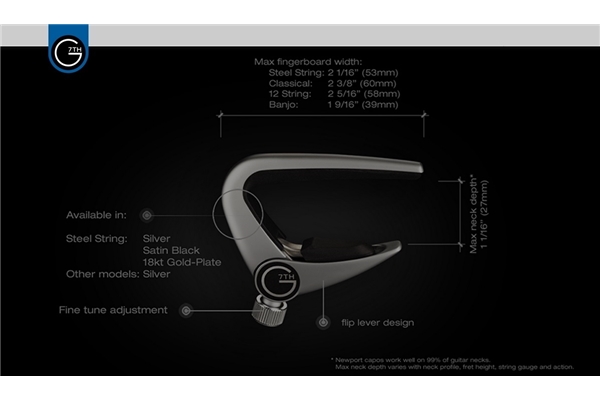G7TH NEWPORT 6 STRING SILVER CAPO