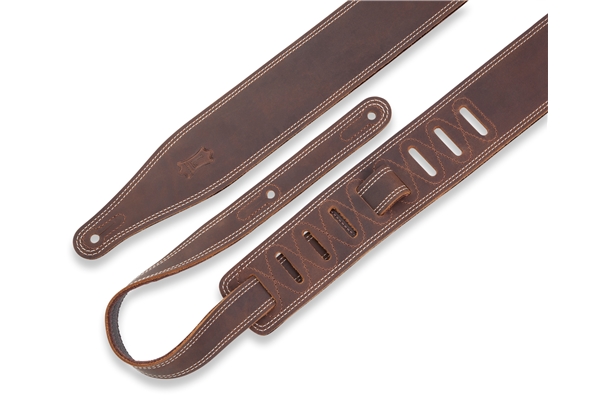 LEVY'S M17BDS-DBR TRACOLLA IN PELLE CON DOPPIA CUCITURA DARK BROWN 2 1/2