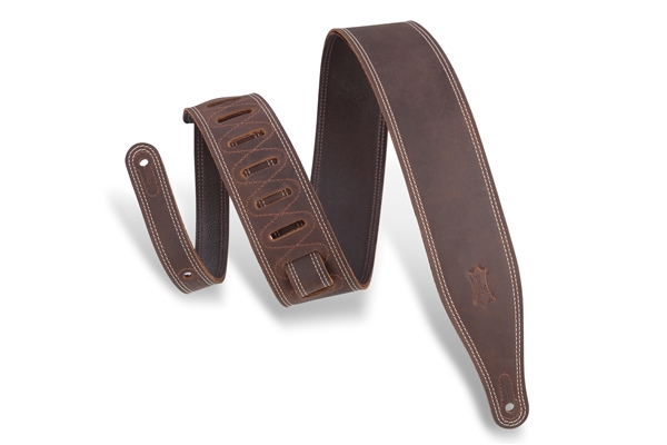 LEVY'S M17BDS-DBR TRACOLLA IN PELLE CON DOPPIA CUCITURA DARK BROWN 2 1/2
